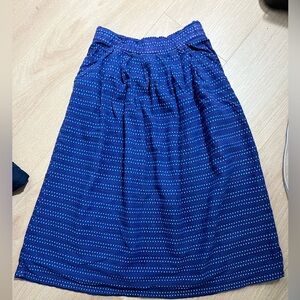 The Limited Blue A-Line Skirt with Dots